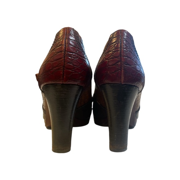 Vintage Chic Mihara Brown and Red Women's Shoes - Picture 8 of 13